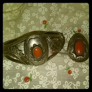 Vintage set 925 Sterling Silver Bracelet & Ring